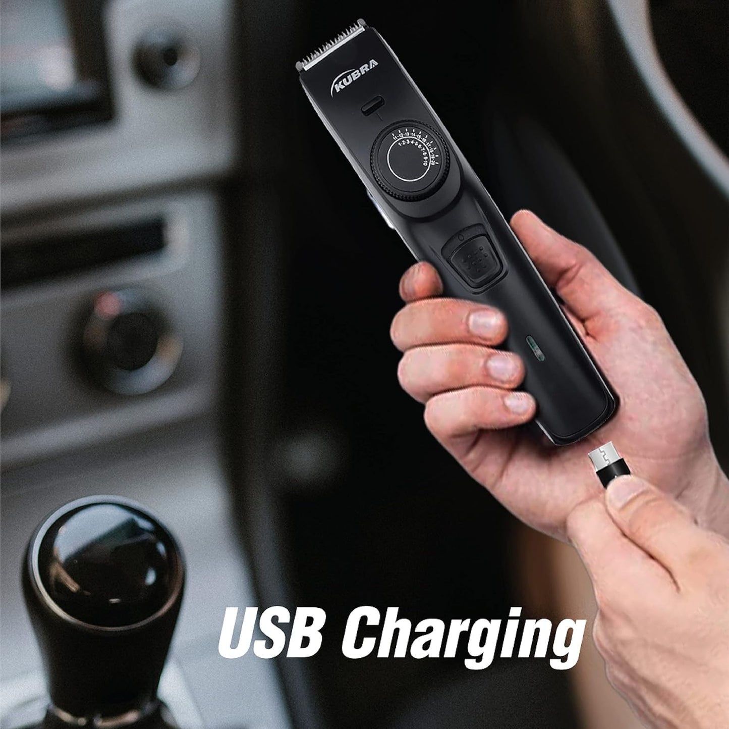Kubra KB-1088 Hair and Beard Trimmer with USB Charging, 40 Length Setting, 45 minutes Cordless use, 1 Year Warranty (Black)