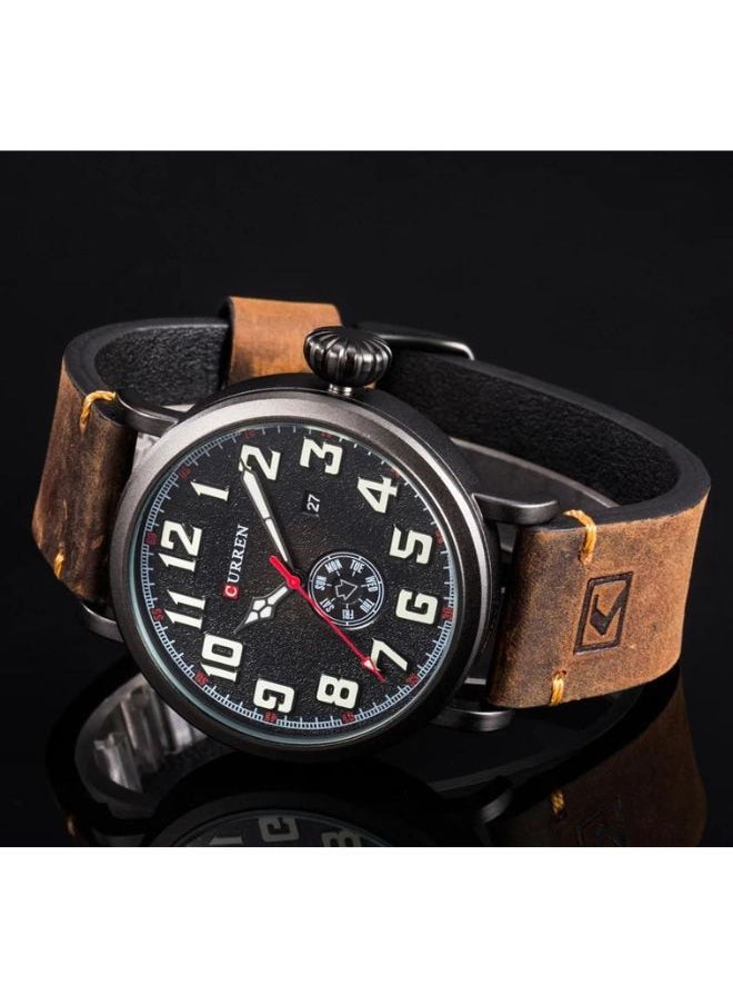Curren 8283 Men's Water Resistant Leather Strap Chronograph Watch