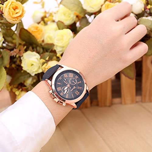Calculator Watches for Men Women's Fashion Roman Numerals Faux Leather Analog Quartz Wrist Watch Big Wrist Watches for Men (Black, One Size)