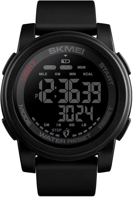 Lixada SKMEI 1469 Analog Digital Watch Man Sport Watch 50M Waterproof Tracker Pedometer Monitor Calories Monitor Smart Bracelet Fashion Alarm Couple Wrist Watch Sport Band