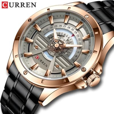 CURREN Original Brand 8381 Stainless Steel Band Wrist Watch For Men With Brand (Box)-8381