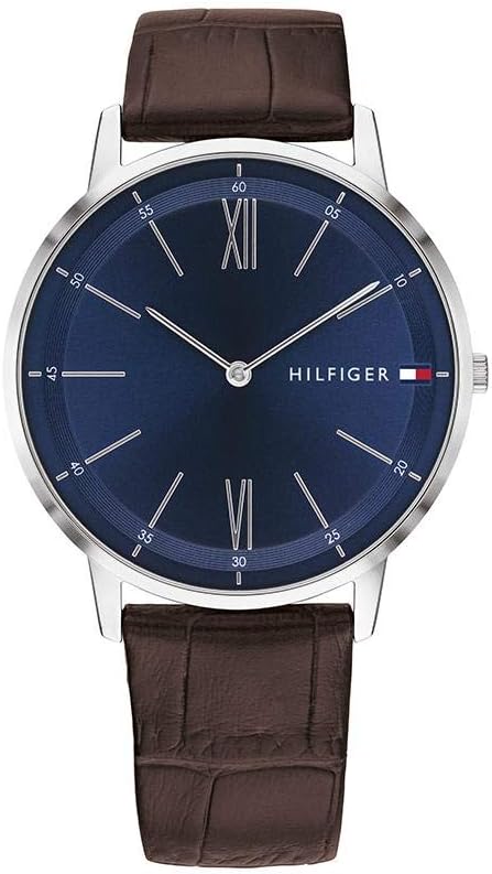 Tommy Hilfiger Mens Quartz Watch, Analog Display and Leather Strap - 1791514