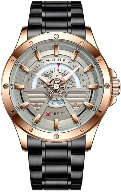 CURREN Original Brand 8381 Stainless Steel Band Wrist Watch For Men With Brand (Box)-8381