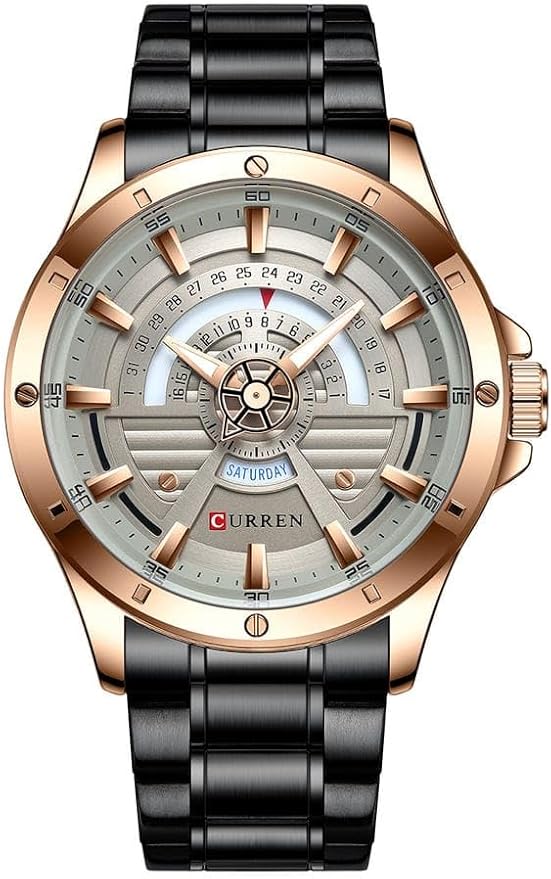 CURREN Original Brand 8381 Stainless Steel Band Wrist Watch For Men With Brand (Box)-8381