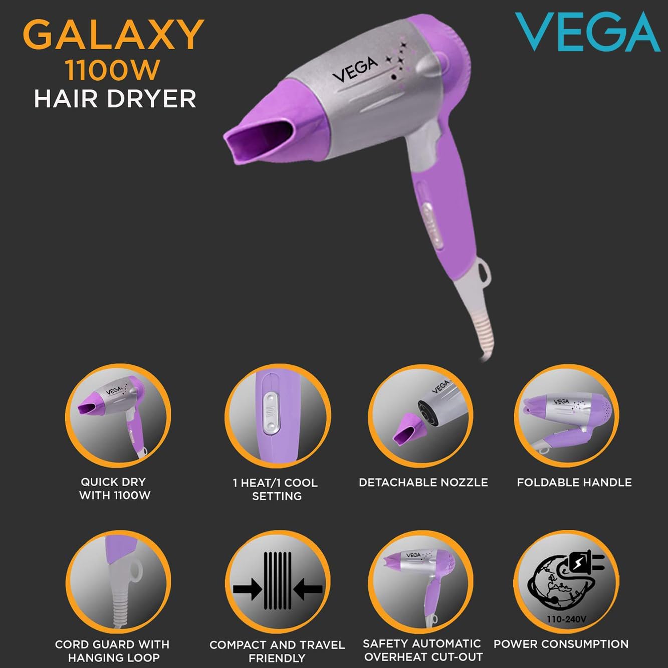 Vega Galaxy VHDH-06 Hair Dryer