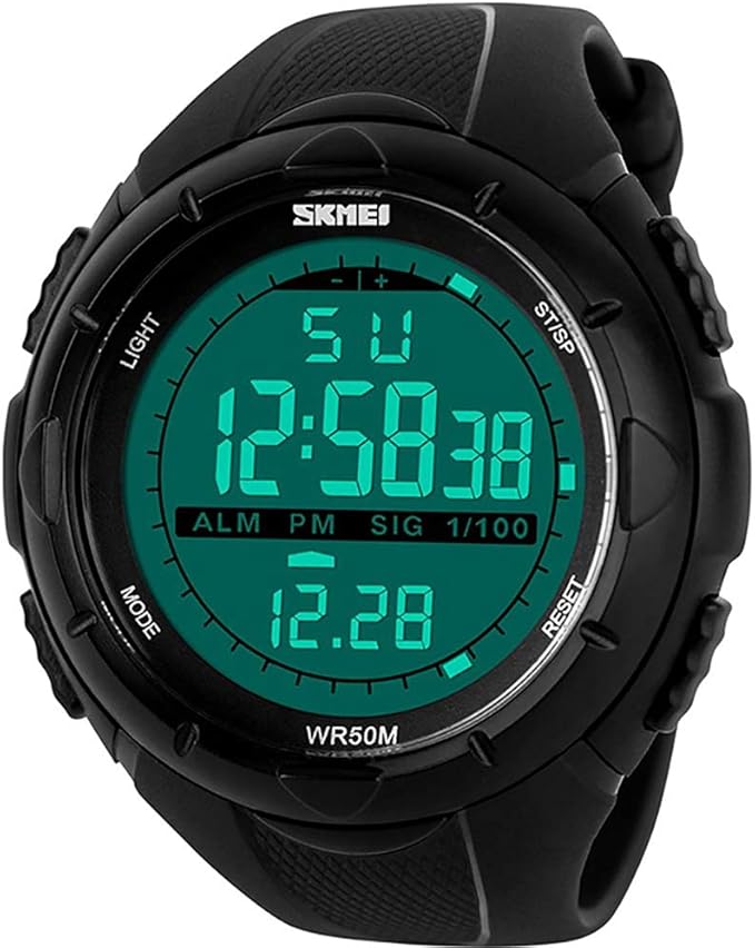 SKMEI 1025 Black Waterproof Mens Digital Watch