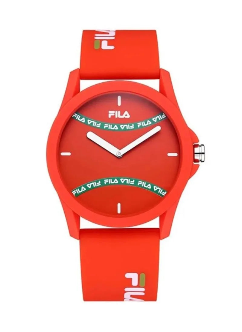 Fila Style Unisex Analog Watch ABS Case Red Silicone Strap, 38-864-004, size 43mm في الإمارات