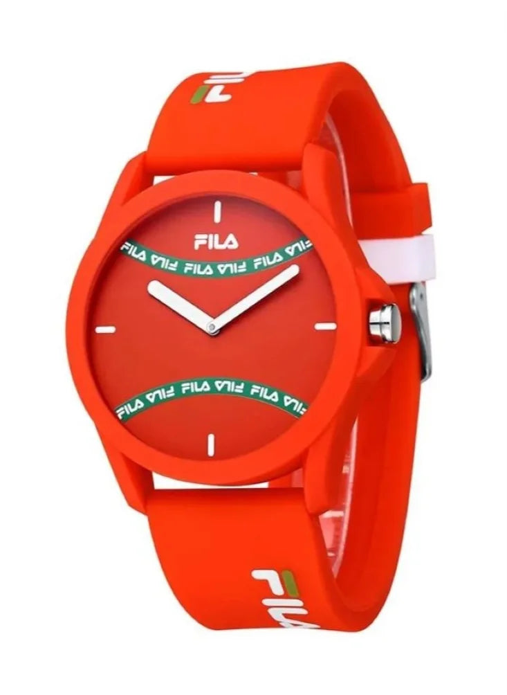 Fila Style Unisex Analog Watch ABS Case Red Silicone Strap, 38-864-004, size 43mm في الإمارات