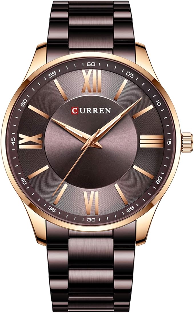 douself CURREN 8383 Men Quartz Watch Stainless Steel Strap Fashion Multifunction Wristwatch 3ATM Chronograph Dress Watches