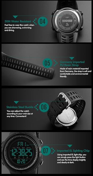 SKMEI Men Sports Watches Countdown Double Time Watch Alarm Chronograph Digital Wristwatches 50M Waterproof Relogio Masculino