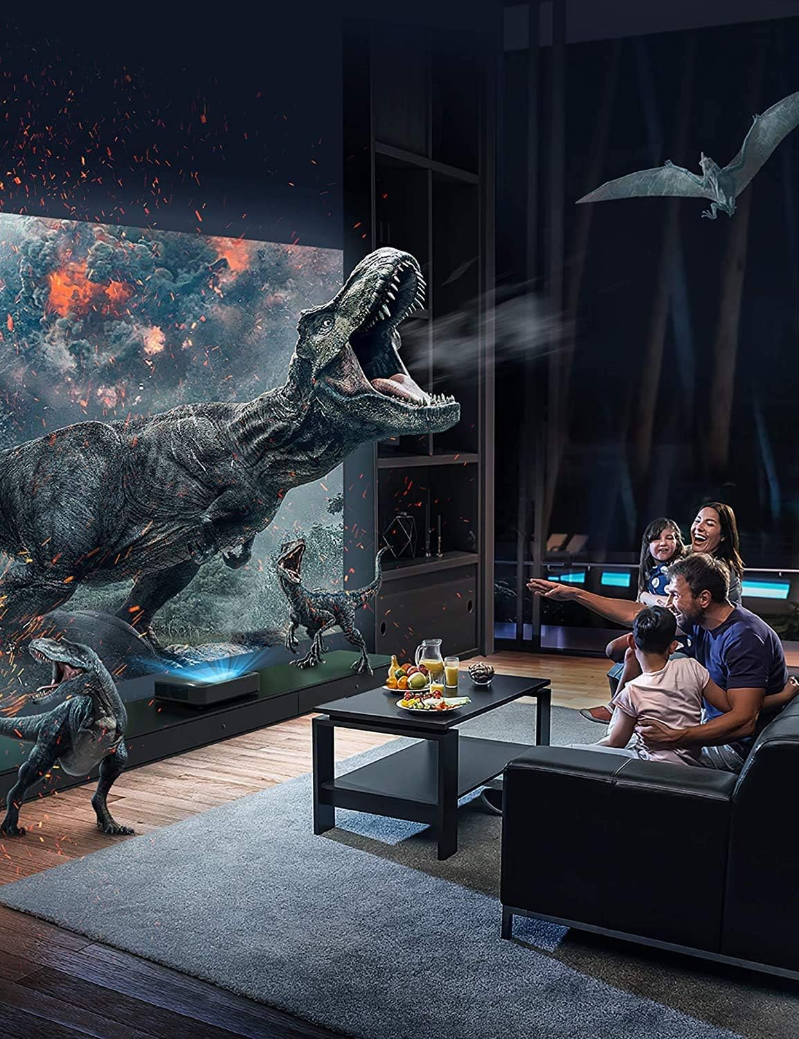 VAVA Laser Smart TV Projector 4K HDR10 Ultra-Short Throw Home Movie Projector 2500 Lumens Built-in Harman Kardon Sound Bar Cinema view - Compatible with Fire TV Stick PS4 3 HDMI AV & USB