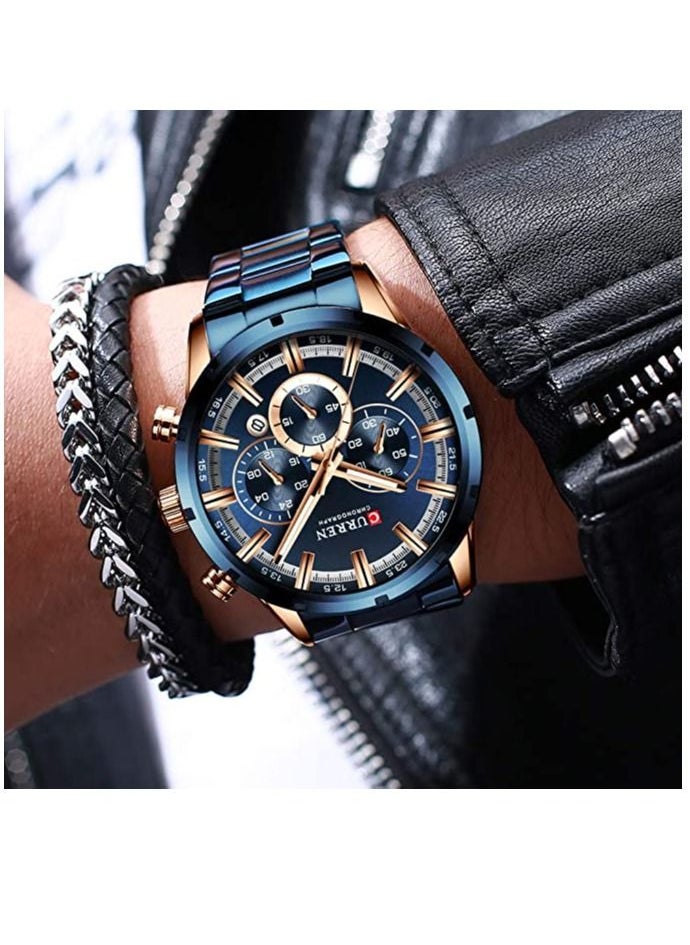 CURREN 8355 Luxury Classic Business Quartz Mens Watch 3ATM Waterproof Military Style Luminous Wrist Watch