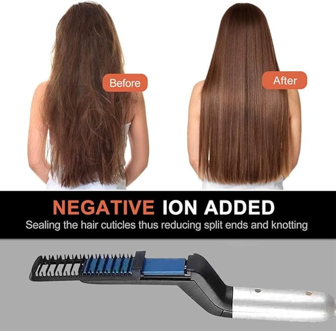 MAKINGTEC Beard Straightener for Men, Hair Straightener Brush, Beard Straightening Comb, Quick Heated Anti Scald Multifunctional Ionic Hair Beard Straightener Comb Styler Tools