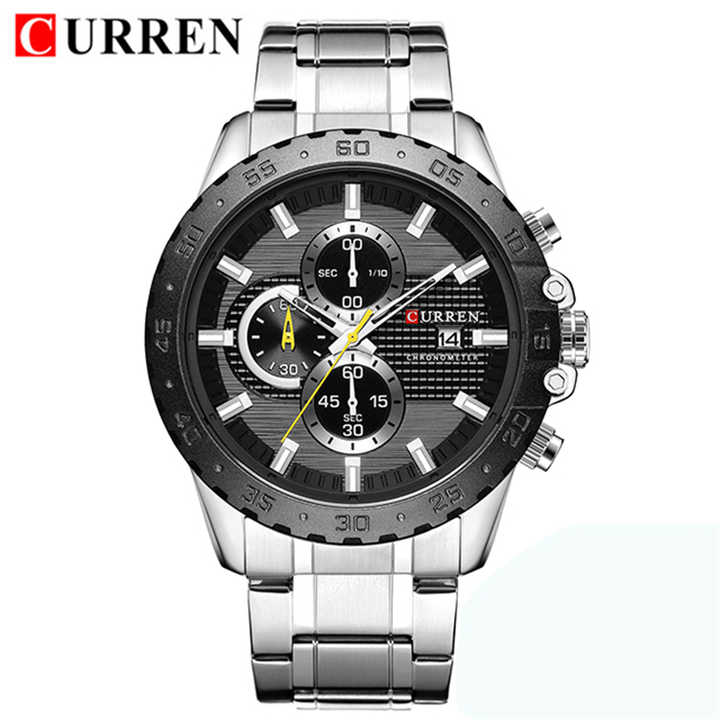 Curren 8334 Golden Men Watch 2021 Top Brand Fashion Business Male Wrist Watches Chronograph Gold Watch curren Men