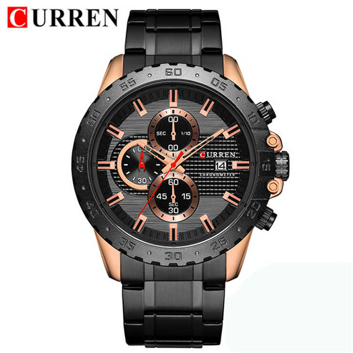 Curren 8334 Golden Men Watch 2021 Top Brand Fashion Business Male Wrist Watches Chronograph Gold Watch curren Men