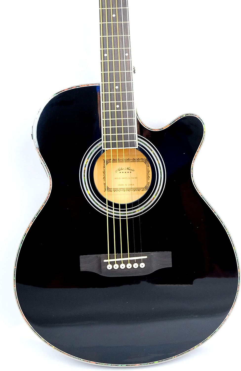 Acoustic Eq Slim Guitar With Bag And Strap 40 Inch Glossy Black
