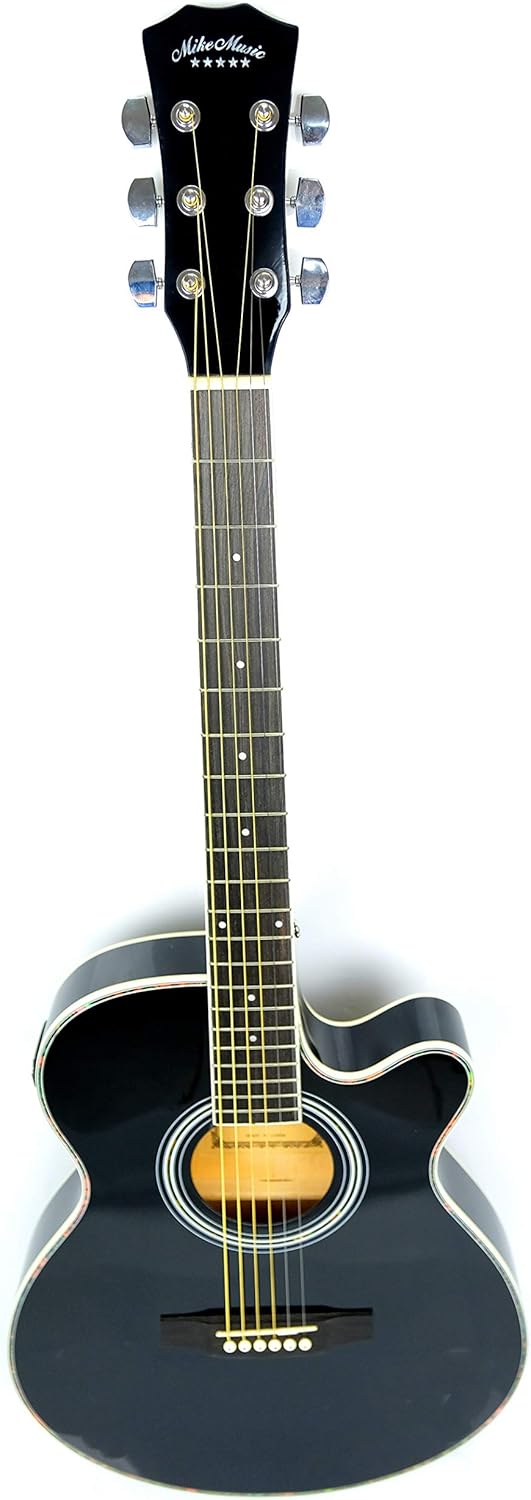 Acoustic Eq Slim Guitar With Bag And Strap 40 Inch Glossy Black