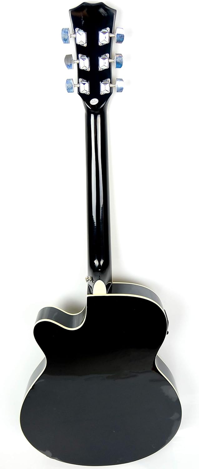 Acoustic Eq Slim Guitar With Bag And Strap 40 Inch Glossy Black