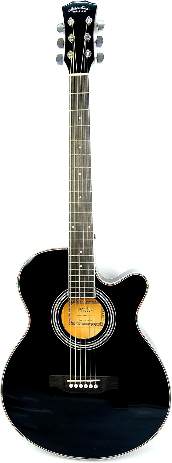 Acoustic Eq Slim Guitar With Bag And Strap 40 Inch Glossy Black