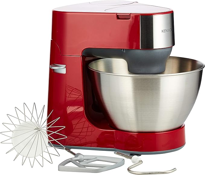 KENWOOD Stand Mixer Kitchen Machine PROSPERO 900W with 4.3L Stainless Steel Bowl, K-Beater, Whisk, Dough Hook, Blender KM241006 Red