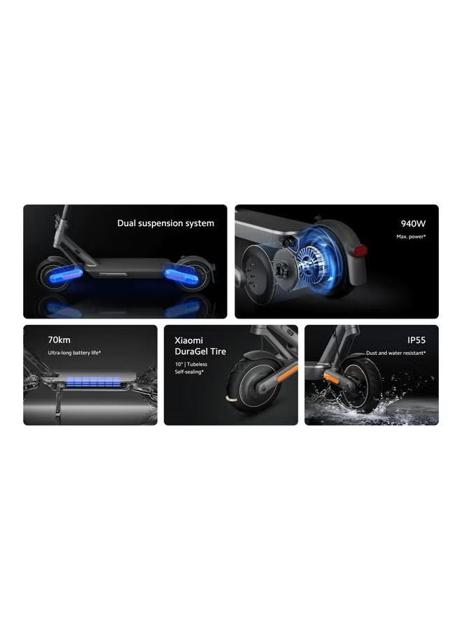 Xiaomi Electric Scooter 4 Ultra – 25km/h, 940W Powerful Motor, Dual Suspension, 70km Range BHR5764GL - Black