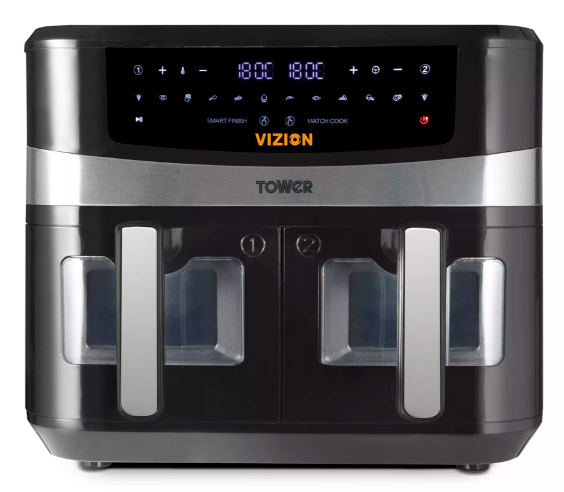 Tower Vortx Vizion 9L Dual Basket Digital Air Fryer T17100