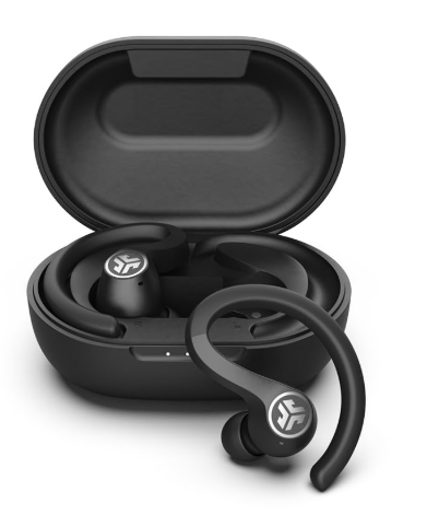 JLab JBuds Air Sport True Wireless Bluetooth Earbuds + Charging Case, Black, IP66 Sweat Resistance, Class 1 Bluetooth 5.0 Connection, 3 EQ Sound Settings JLab Signature, Balanced, Bass Boost