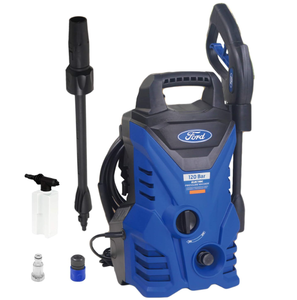 Ford 120 Bar Electric Pressure Washer With 5 Meter Hose & Soap Dispenser, Compact Design 1500 Watt Pressure Washer, Pressure Washer For Car, Home & Garden, Blue, F2.1