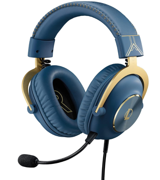 Logitech G PRO X Gaming Headset - Blue VO!CE, Detachable Microphone, Comfortable Memory Foam Ear Pads, DTS Headphone 7.1 and 50 mm PRO G Drivers, Official League of Legends Edition.