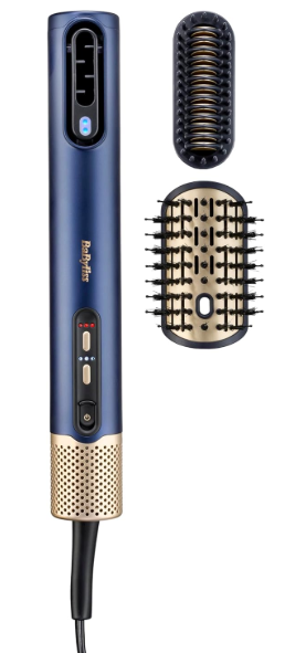 BaByliss Air Wand 3-in-1 Hair Dryer | Straightener & Hot Air Brush with Ion Technology & High-Speed Digital Motor | Includes 3 Attachments | No Heat Damage - (AS6550SDE)