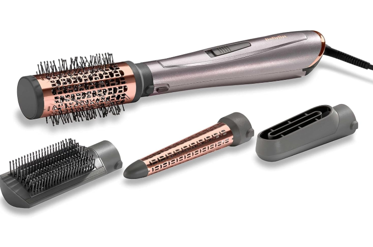 BaByliss 1000 Air Styler | Adjustable 2 Heats + Cool Setting | Ionic Technology For Frizz Free Hair | FREE Conical Curling, Volumizing & Precise Drying Attachment With Heat Pouch | AS136SDE