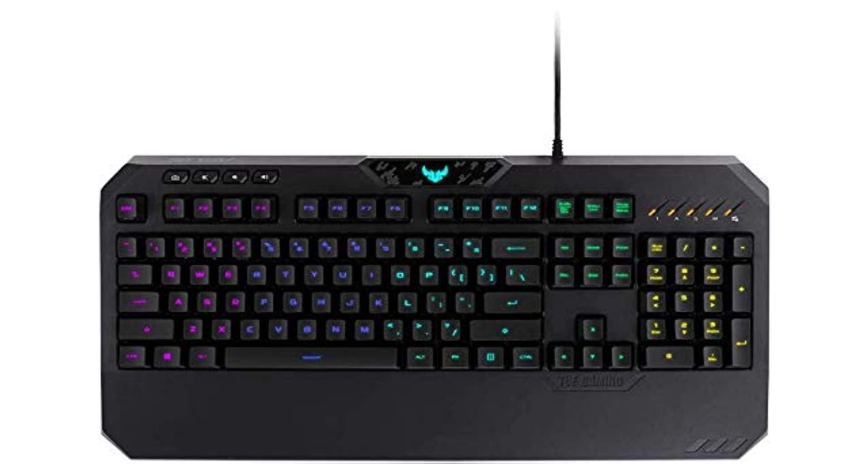 ASUS TUF Gaming K5 RGB Keyboard with Tactile Mech-Brane Key Switches and Spill-Resistance, and M5 Ambidextrous Ergonomic RGB Gaming Mouse with Gaming-Grade Optical Sensor