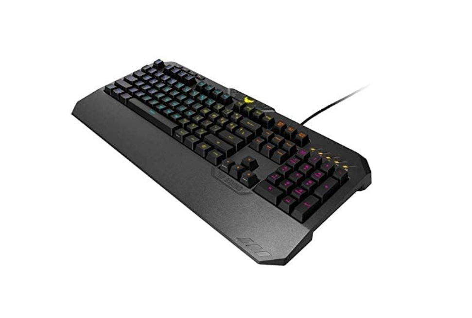 ASUS TUF Gaming K5 RGB Keyboard with Tactile Mech-Brane Key Switches and Spill-Resistance, and M5 Ambidextrous Ergonomic RGB Gaming Mouse with Gaming-Grade Optical Sensor