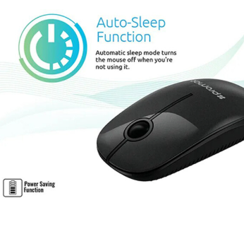 Promate KeyMate-2 Ultra-Slim 2.4Ghz Wireless English/Arabic Keyboard and Mouse, Black