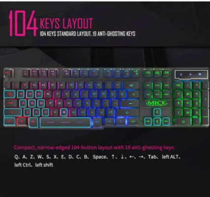 iMice AK-600 Wired Backlit Gaming Keyboard