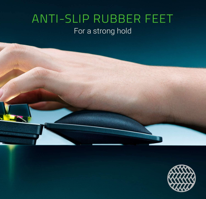 Razer Ergonomic Wrist Rest Pro for Full-Sized Keyboards: Cooling Gel Infused - Anti-Slip Rubber Base - Angled Incline - Classic Black