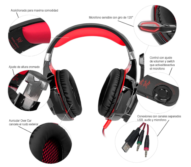 G2000 Gaming Headset Deep Bass Computer Game Headphones with microphone LED Light for computer PC Gamer