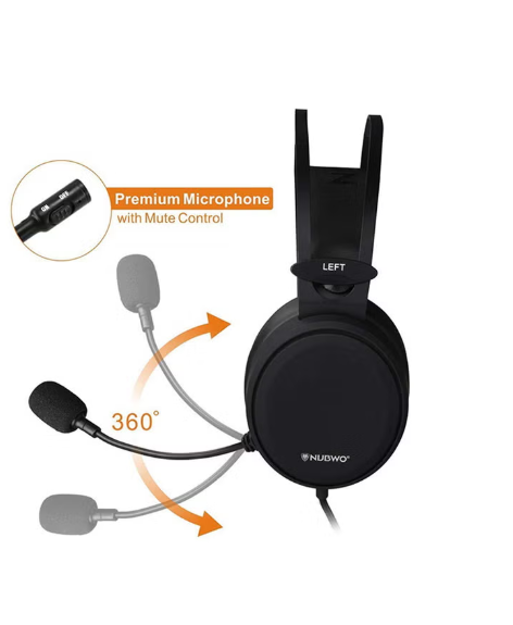 NUBWO Deep Bass Over-Ear Gaming Wired Headphones With Mic For PS4/PS5/XOne/XSeries/Nintendo Switch And PC