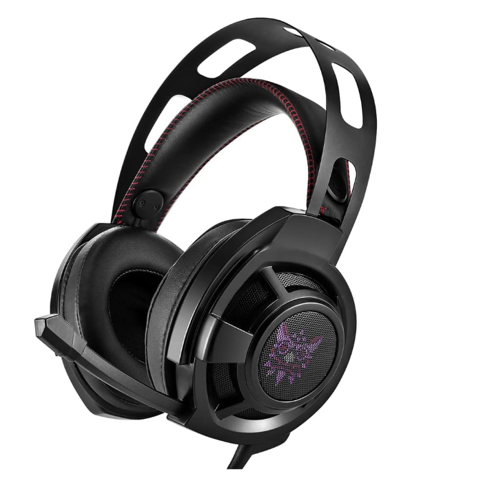 Onikuma M190 Professional Over-Ear Gaming Headset for PS4, Features Subwoofer and Bass Sound with Noise Canceling Mic, Black, Wired