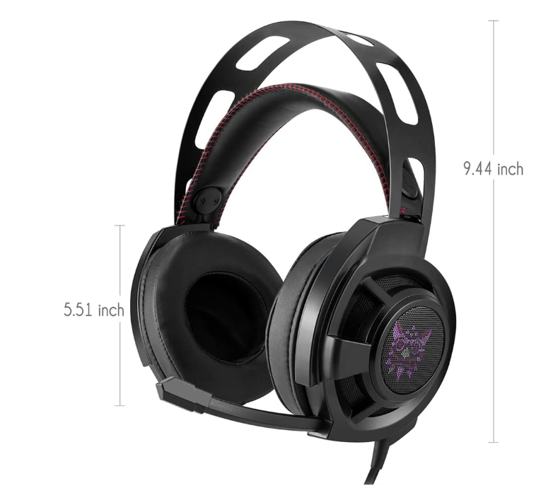 Onikuma M190 Professional Over-Ear Gaming Headset for PS4, Features Subwoofer and Bass Sound with Noise Canceling Mic, Black, Wired