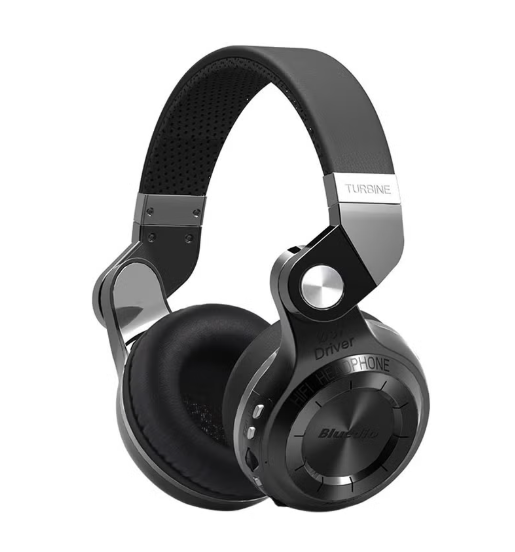 T2+ Wireless Bluetooth Headphones With FM Radio/MicroSD Card Slot/Microphone Black