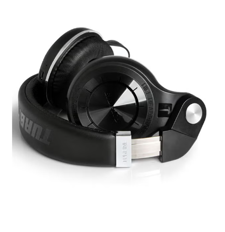 T2+ Wireless Bluetooth Headphones With FM Radio/MicroSD Card Slot/Microphone Black