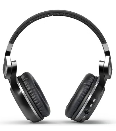 T2+ Wireless Bluetooth Headphones With FM Radio/MicroSD Card Slot/Microphone Black