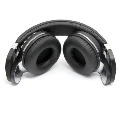 T2+ Wireless Bluetooth Headphones With FM Radio/MicroSD Card Slot/Microphone Black