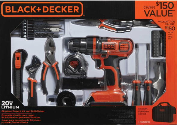 BLACK+DECKER 20V MAX* Cordless 3/8 in Drill Driver Kit (1) Battery with Charger