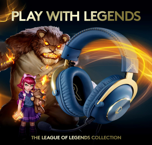Logitech G PRO X Gaming Headset - Blue VO!CE, Detachable Microphone, Comfortable Memory Foam Ear Pads, DTS Headphone 7.1 and 50 mm PRO G Drivers, Official League of Legends Edition.
