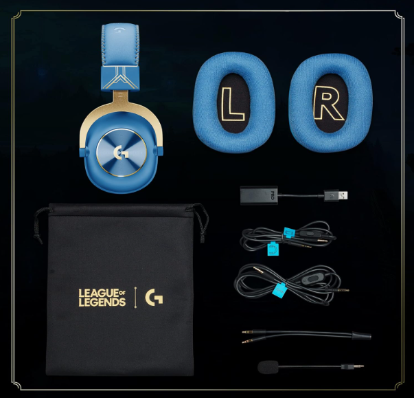 Logitech G PRO X Gaming Headset - Blue VO!CE, Detachable Microphone, Comfortable Memory Foam Ear Pads, DTS Headphone 7.1 and 50 mm PRO G Drivers, Official League of Legends Edition.