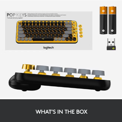 POP Keys Mechanical Wireless Keyboard With Customisable Emoji Keys, Durable Compact Design, Bluetooth Or USB Connectivity, Multi-Device, OS Compatible, US Layout Yellow