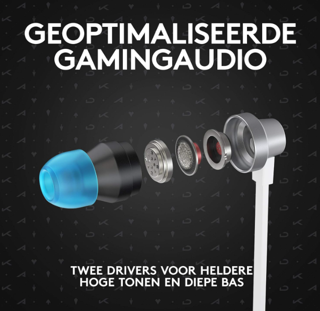 Logitech G333 K/Da Gaming Earphones With In-Line Mic And Controls, Dual Drivers, Official League Of Legends Gaming Gear For Pc, Smartphone, Ps, Xbox, Nintendo With 3.5mm Aux Or Usb-C Port - White