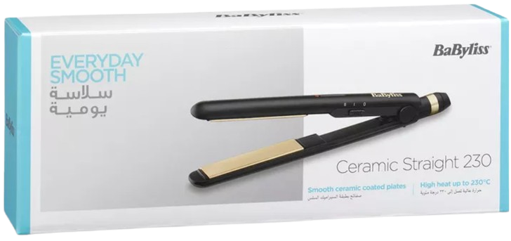 BaByliss Hair Straightener, 25mm Straightening & Multiple Heat Settings, Up To 230°c Temperature With Fast Heat-up Time, Ready To Use In 30 Seconds With Salon-quality Results, ST089SDE (Black)